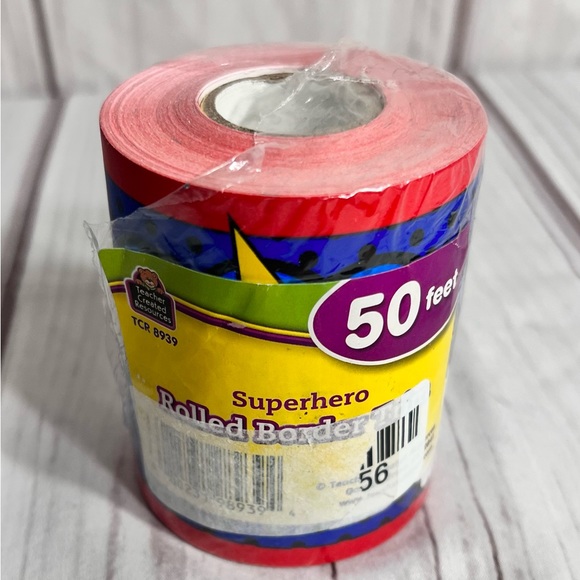 NWT-Teacher Created Resources Superhero Rolled Border Trim, 3” x 50’ - Picture 6 of 9